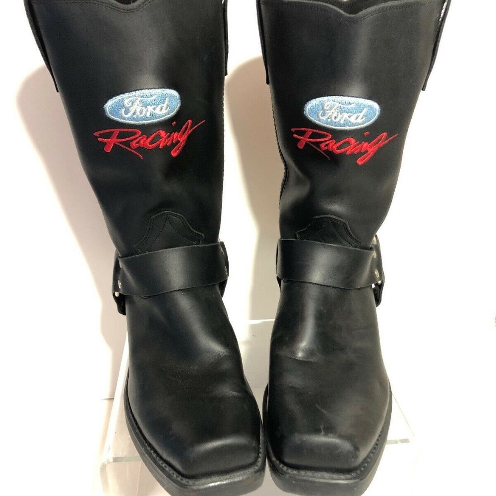 Ford Racing Daytona Boots Motorcycle Leather 11D